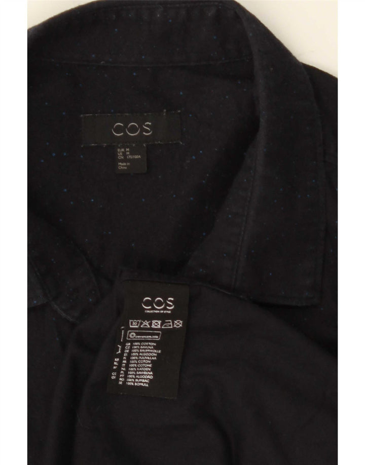 Chemise Homme Cos Coton Moucheté Bleu Marine Moyen