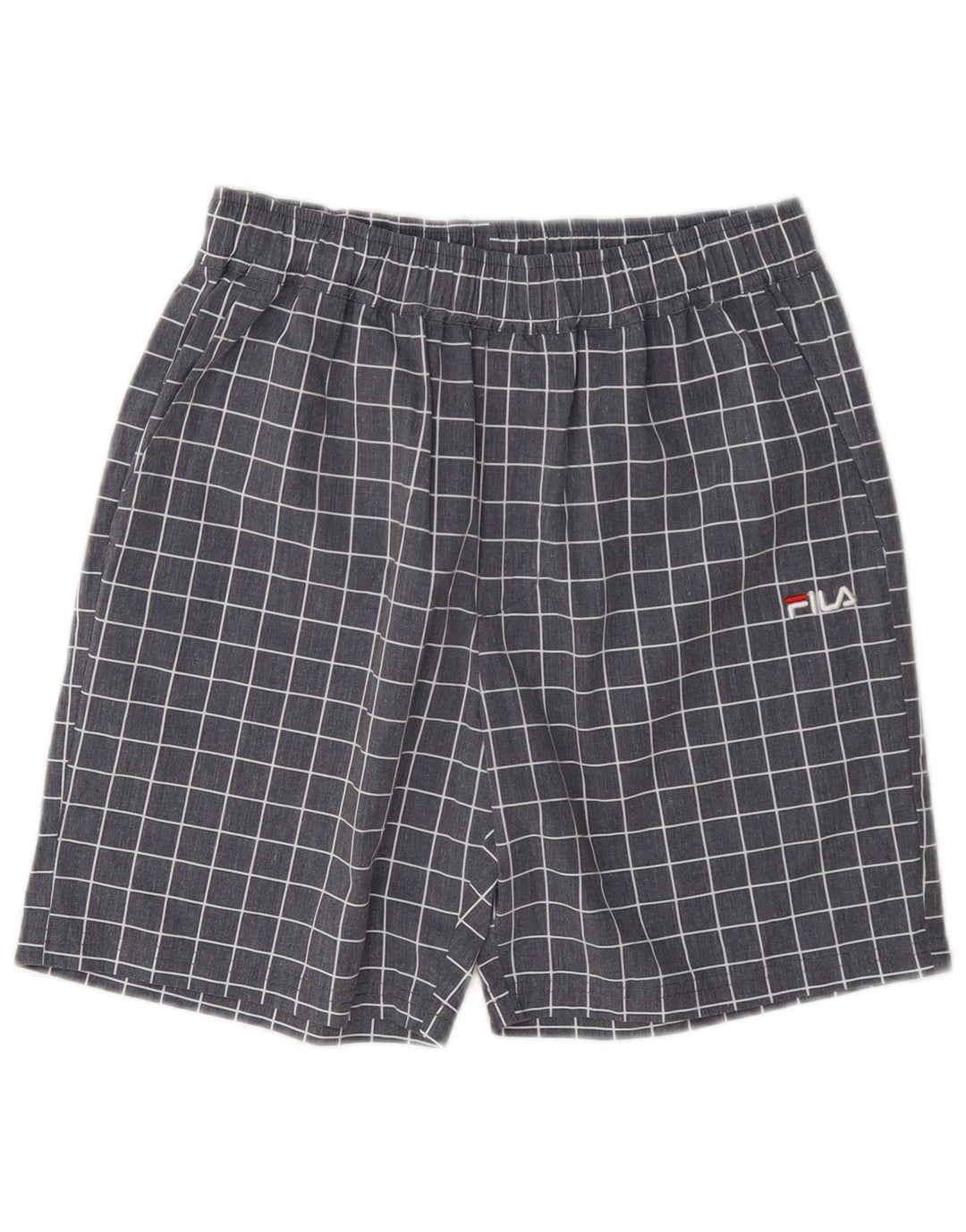 Fila Short de sport XS Gris Check Polyester Homme