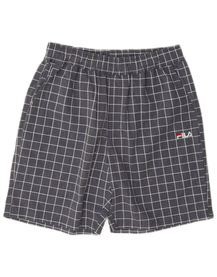 Fila Short de sport XS Gris Check Polyester Homme