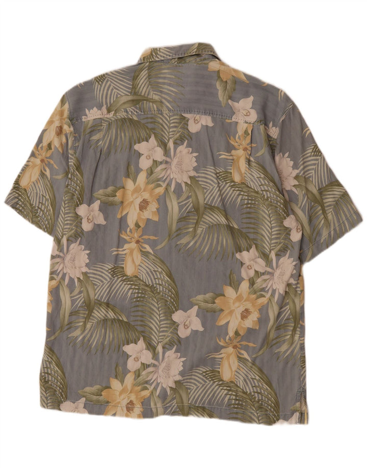 Tommy Bahama Chemise à Manches Courtes Homme Gris Moyen Coton Floral