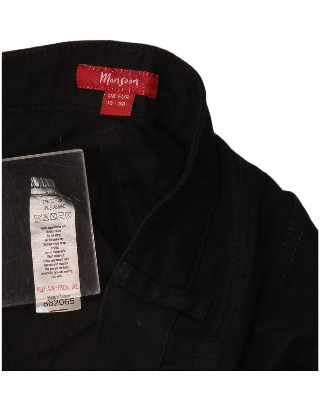 Monsoon Jean Bootcut Femme UK 10 Petit W30 L31 Coton Noir