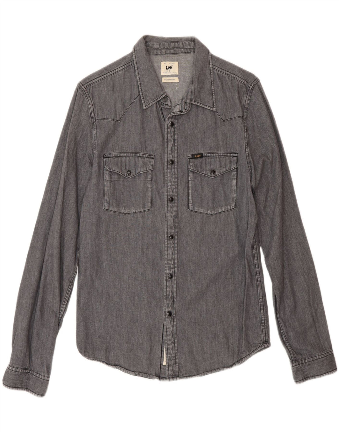 Lee Chemise en Jean Western Homme Petit Gris Coton