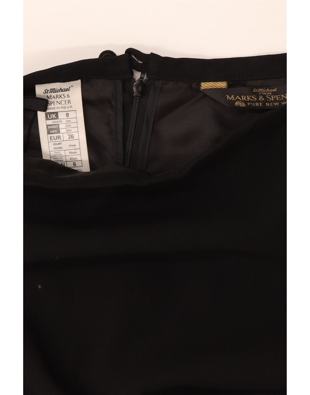 Marks & Spencer Jupe crayon St. Michael pour femme UK 8 Small W26 Noir