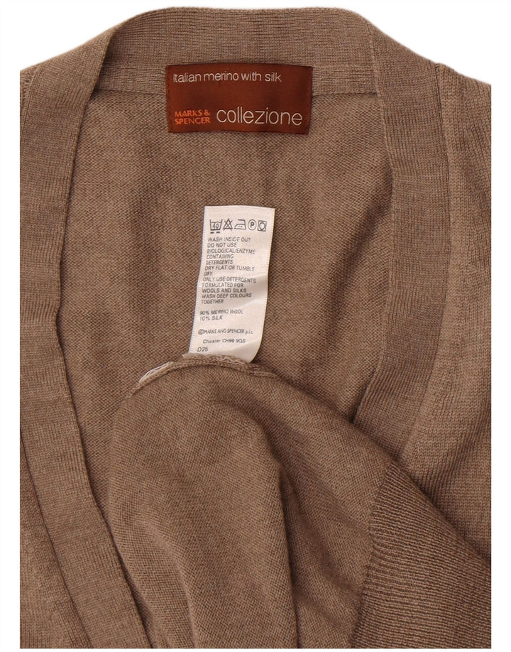 Marks & Spencer Pull cardigan sans manches pour homme en laine marron