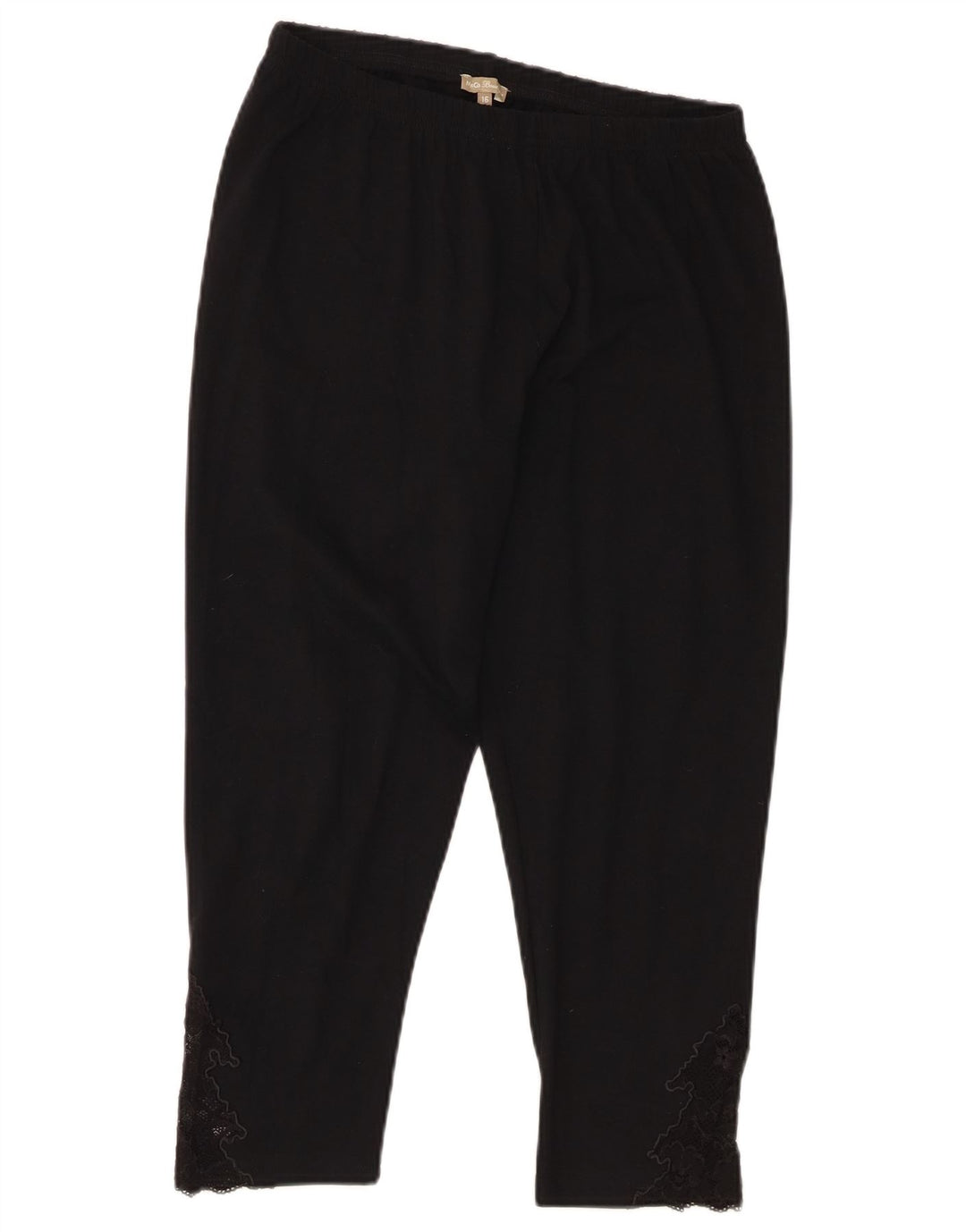 M&Co Femmes Capri Leggings UK 16 Grand Noir Coton