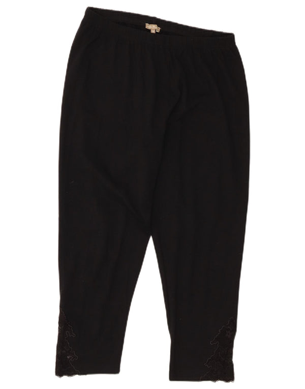 M&Co Femmes Capri Leggings UK 16 Grand Noir Coton