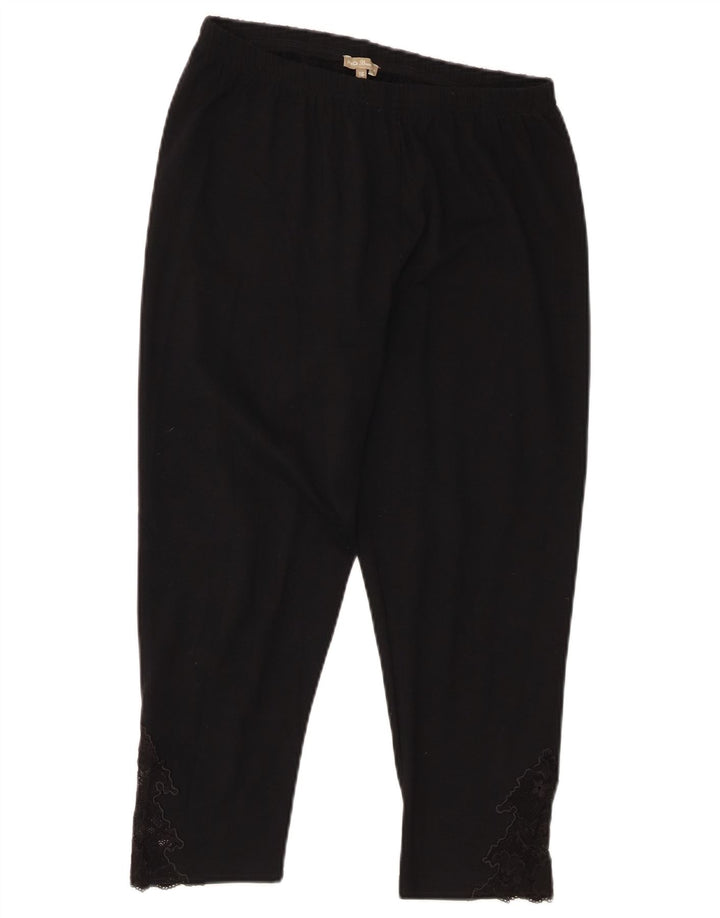 M&Co Femmes Capri Leggings UK 16 Grand Noir Coton
