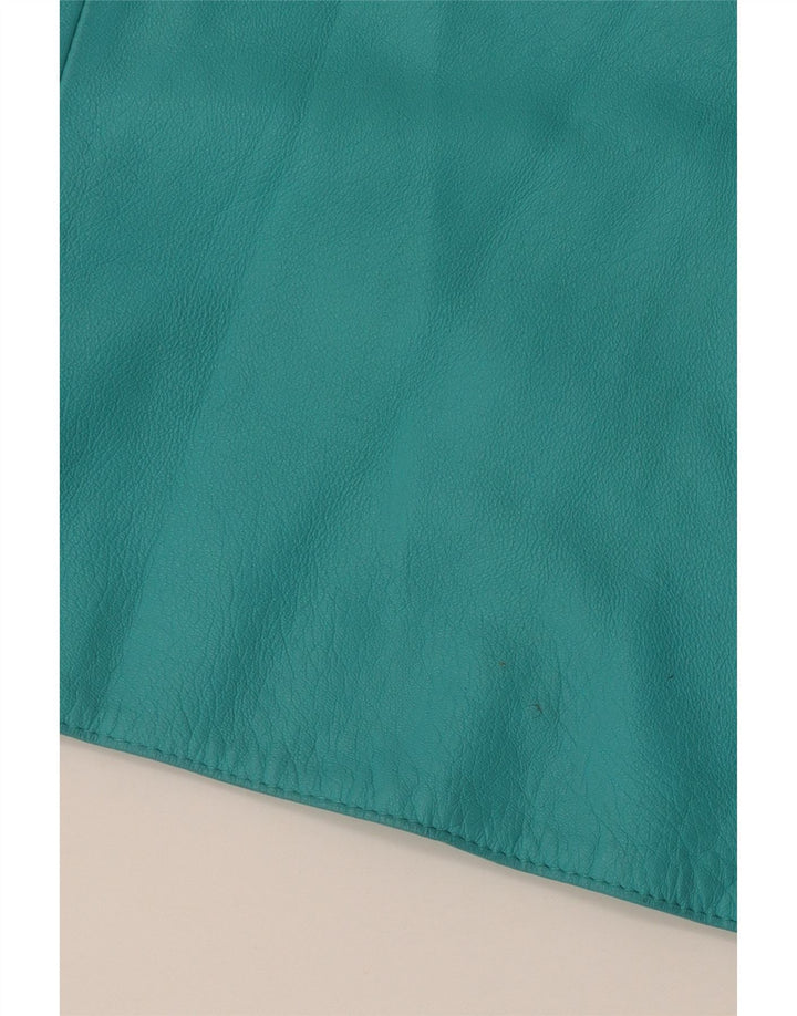 jupe en cuir femme vintage IT 44 Medium W28 Cuir Turquoise