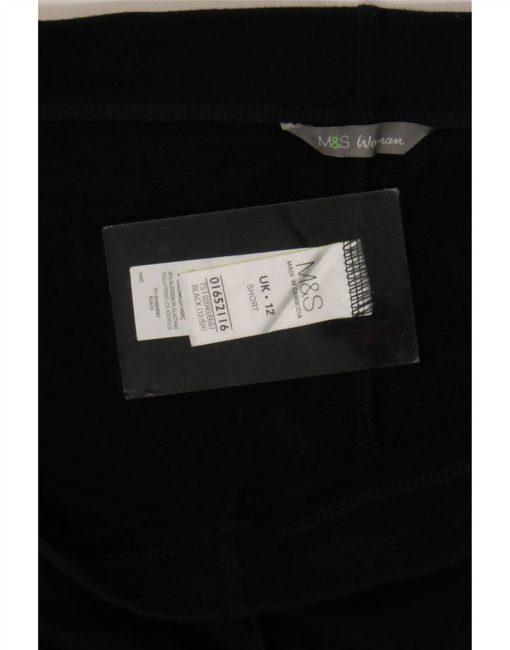 Marks & Spencer Pantalon de survêtement Capri pour femme UK 12 Coton noir moyen