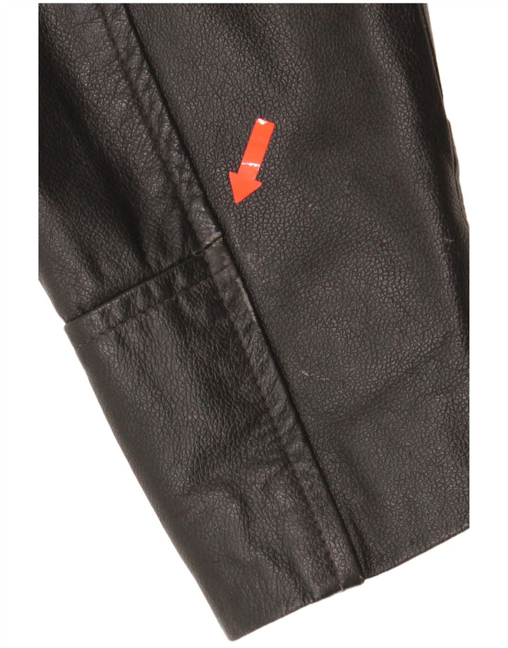 4 You Veste en cuir pour homme UK 38 Cuir noir moyen