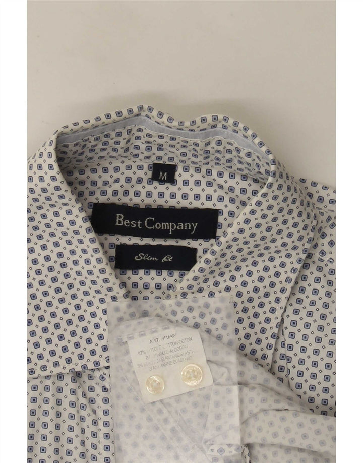 Best Company Chemise Slim Fit Homme Coton à Pois Blanc Moyen