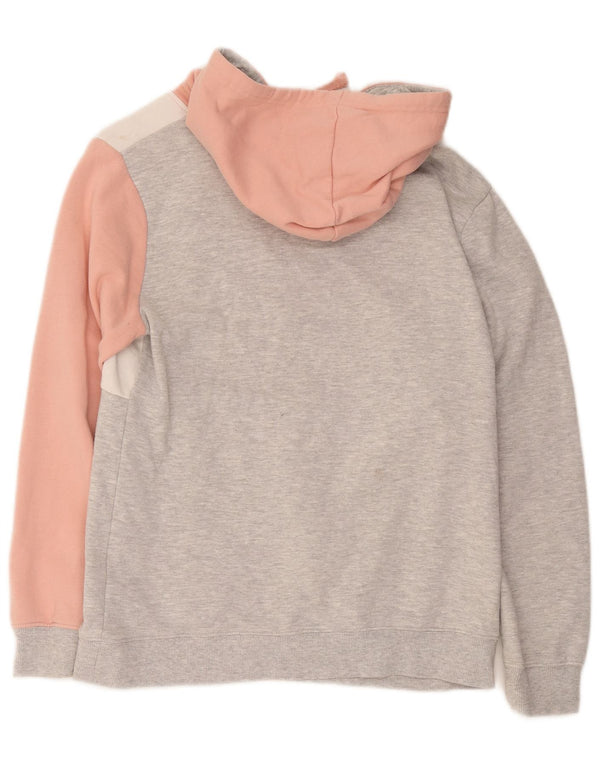 Fila Pull à capuche graphique pour femme UK 14 Coton color block gris moyen
