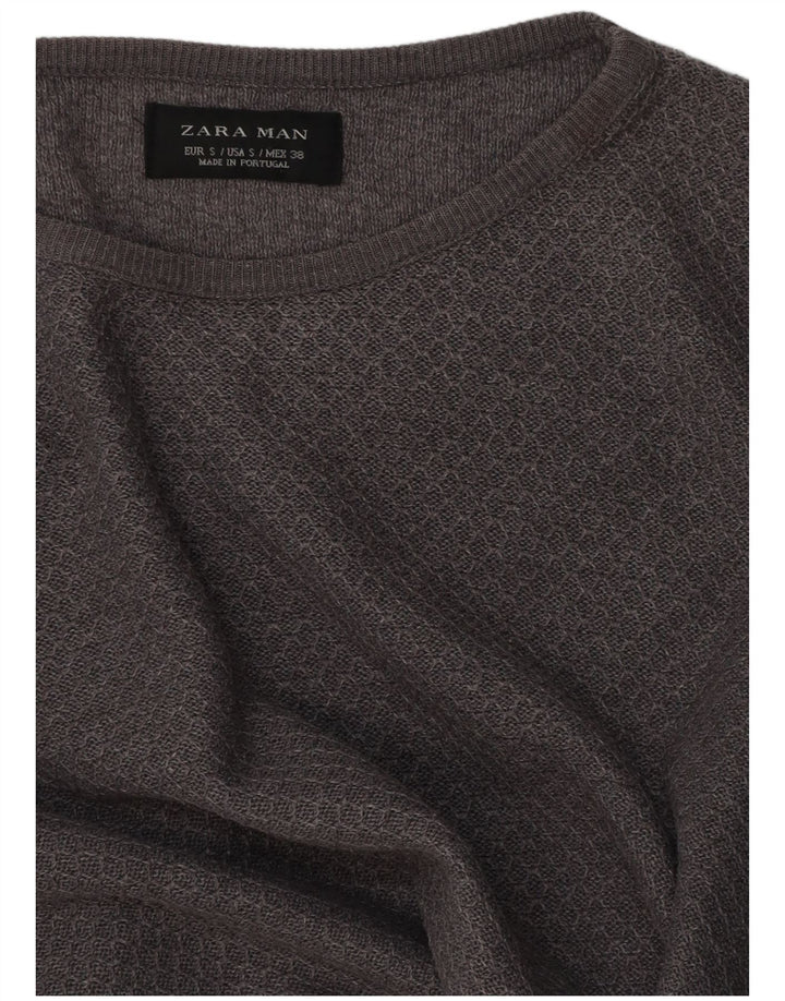 Zara Pull à col bateau pour homme Petit gris