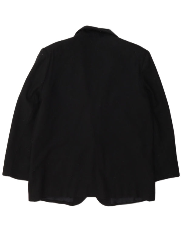 Sag Harbor Veste Blazer 1 Bouton pour Femme UK 14 Grande Laine Noire