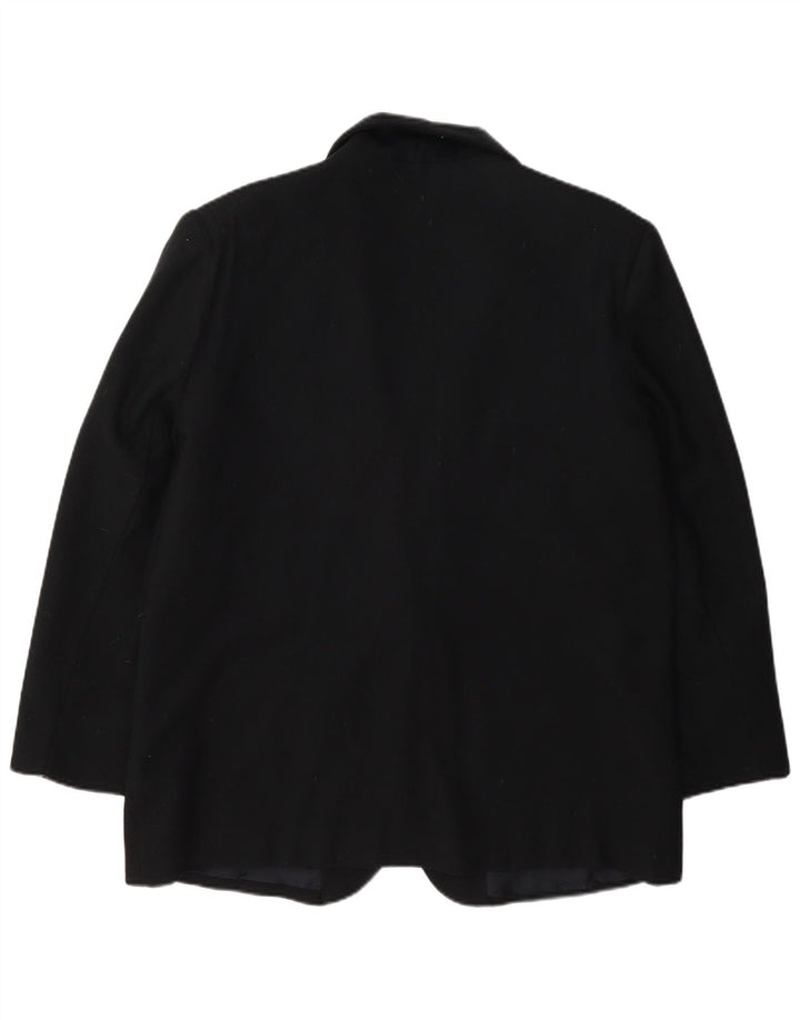 Sag Harbor Veste Blazer 1 Bouton pour Femme UK 14 Grande Laine Noire
