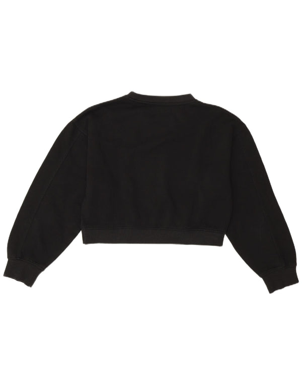 Zara Womens Crop Sweat-shirt surdimensionné UK 10 Petit coton noir