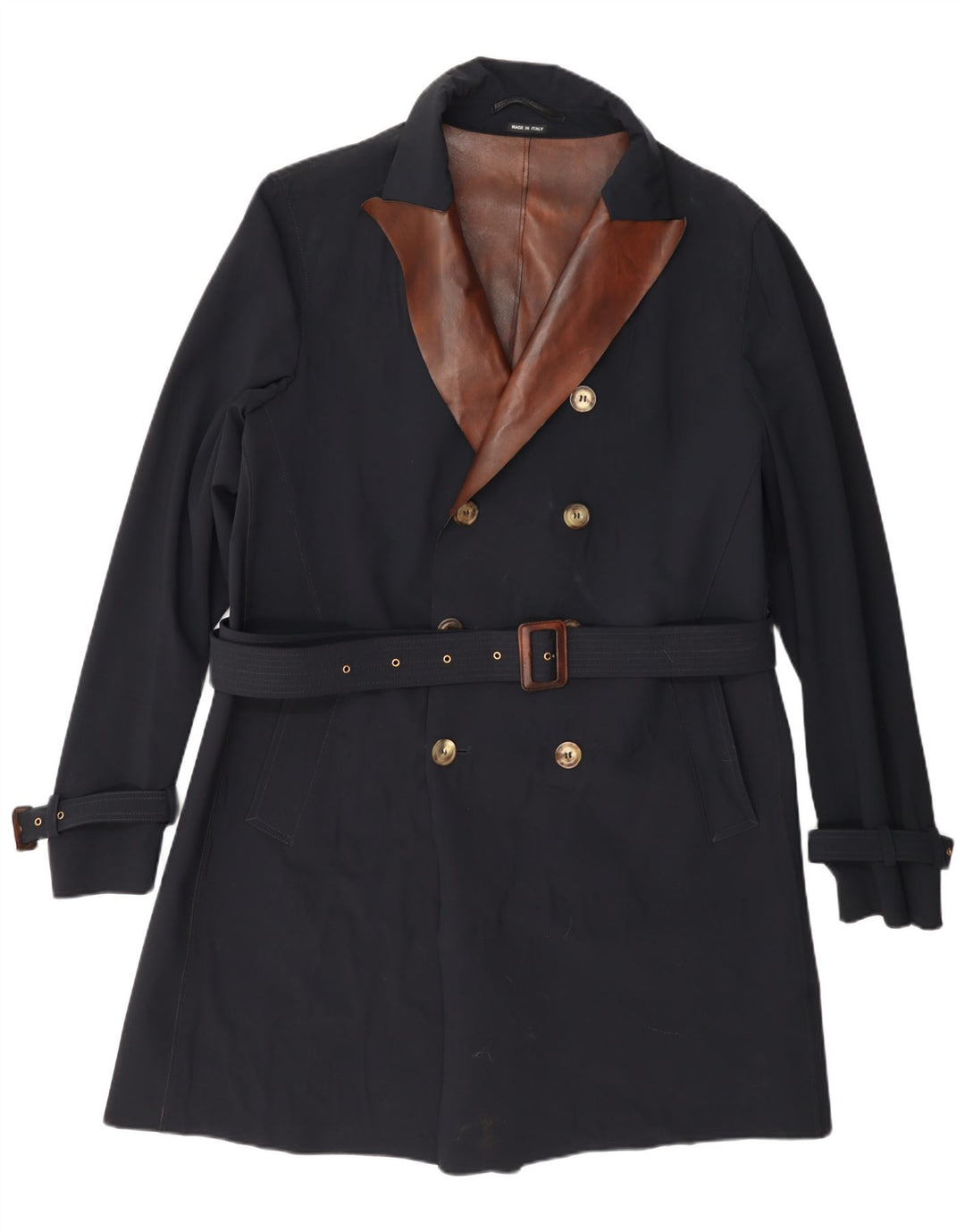 Giorgio Armani Trench-coat pour homme UK 38 Bleu marine moyen Colourblock