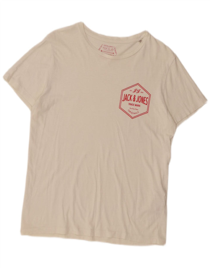 Jack & Jones T-Shirt Graphique Homme Petit Blanc Coton