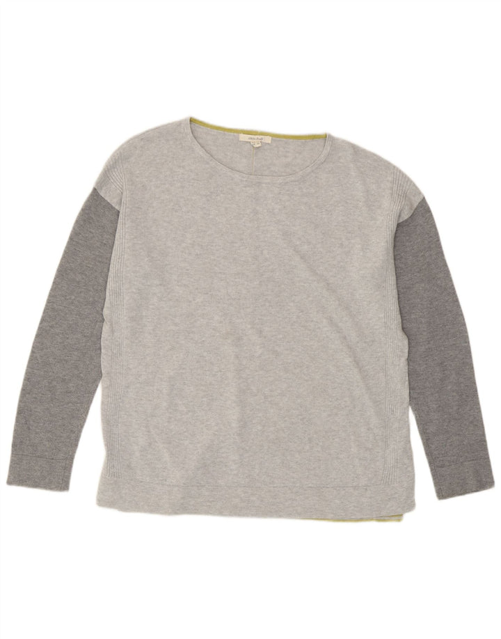 White Stuff Haut oversize à manches longues pour femme UK 10 Small Gris Colourblock