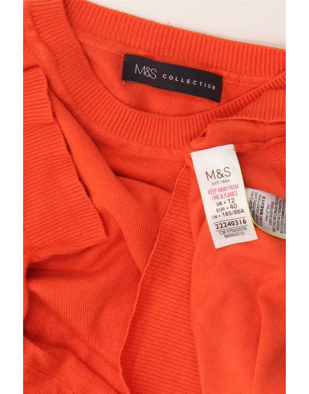 Marks & Spencer Pull ras du cou pour femme UK 12 Orange moyen