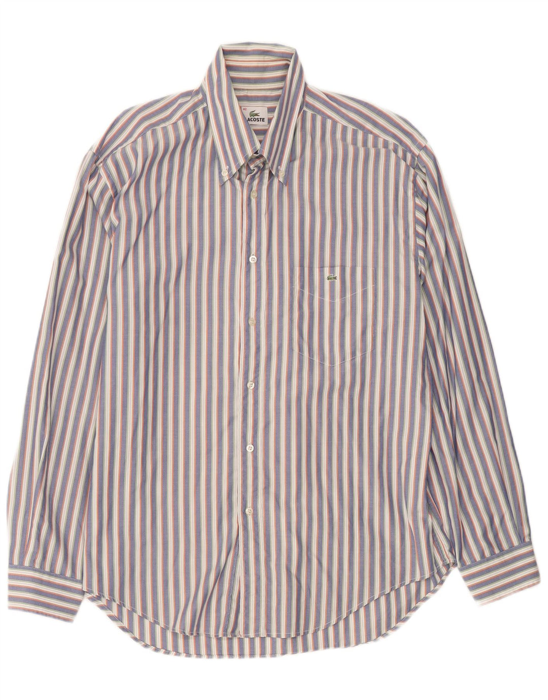 Lacoste Chemise Homme Taille 42 Grand Gris Rayé