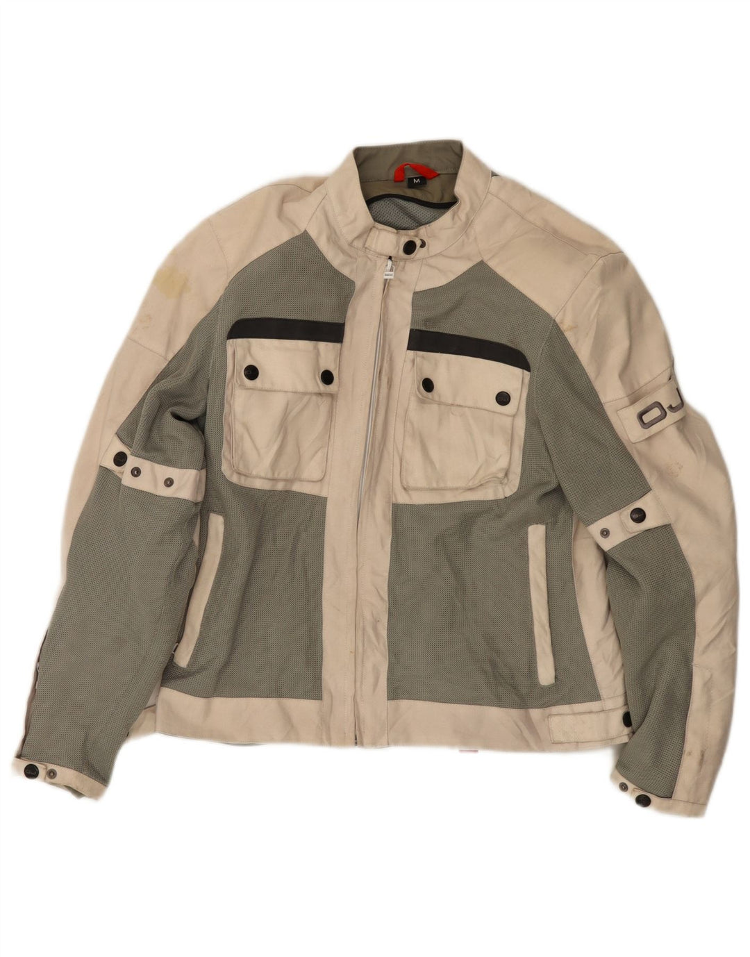 OJ ATMOSFERE Veste Racer Femme UK 14 Beige Moyen Colorblock Polyamide