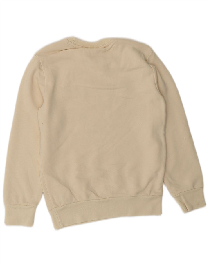 CHAMPION Boys Graphic Sweatshirt Jumper 7-8 Years Small Beige Cotton