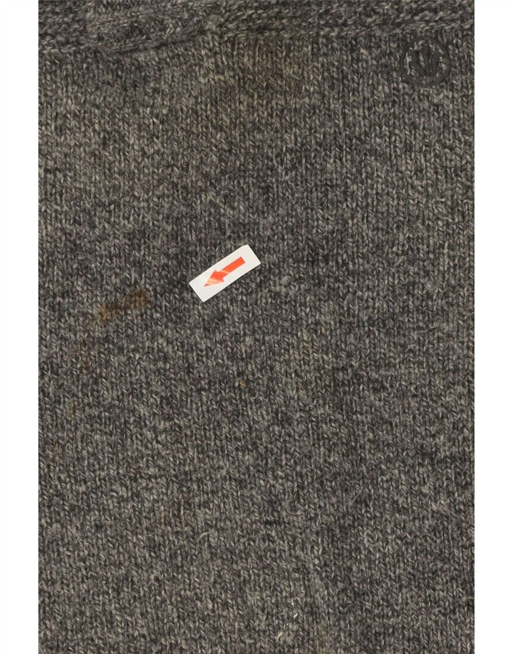 Fat Face Pull à col boutonné pour homme en laine mouchetée Gris Taille L