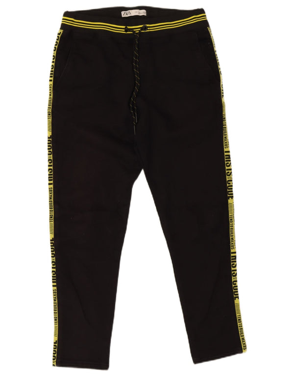 Zara Pantalon De Survêtement Graphique Homme Petit Noir Polyester
