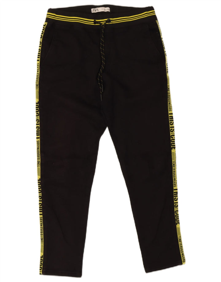 Zara Pantalon De Survêtement Graphique Homme Petit Noir Polyester