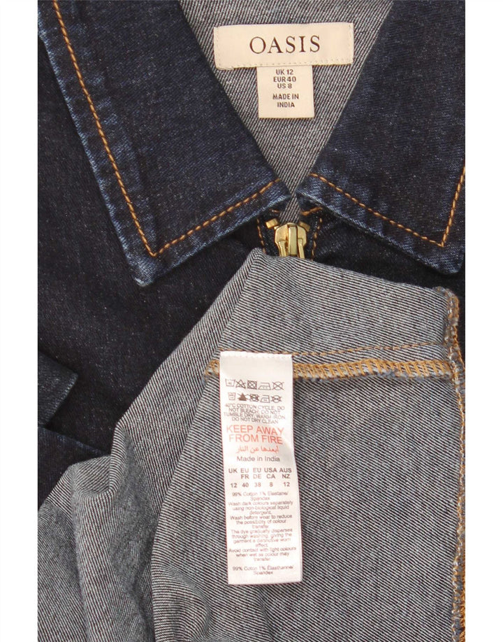 Oasis Robe en jean pour femme UK 12 Bleu marine moyen en coton