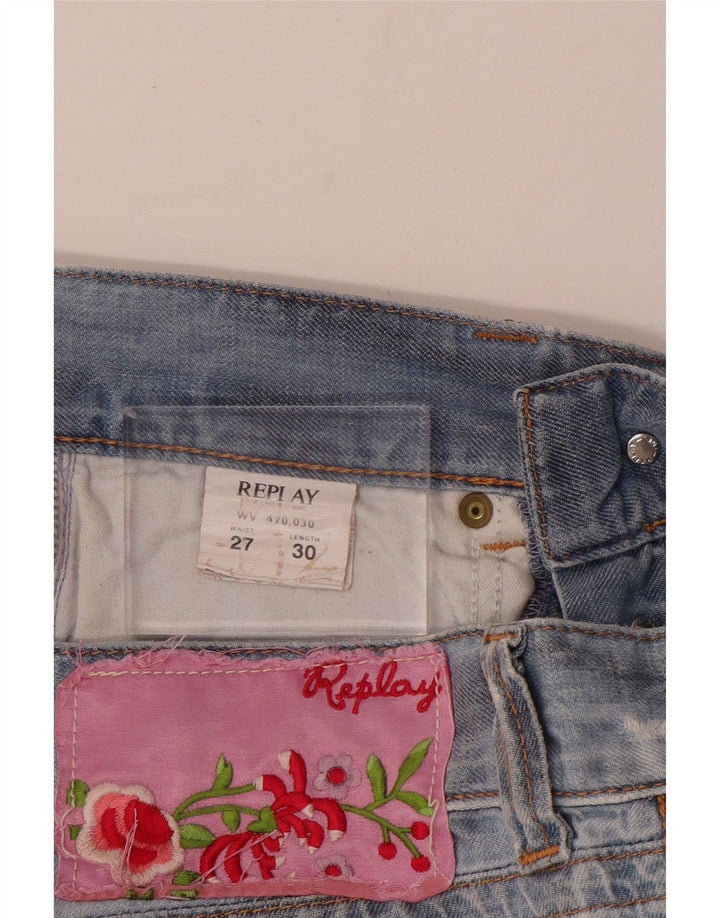 Replay Short en Jean Femme W27 Petit Bleu Coton