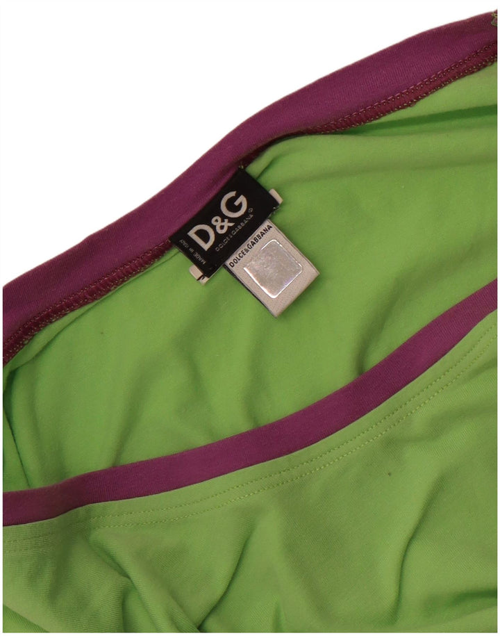 Dolce & Gabbana Haut graphique à manches 3/4 pour femme UK 12 Vert moyen