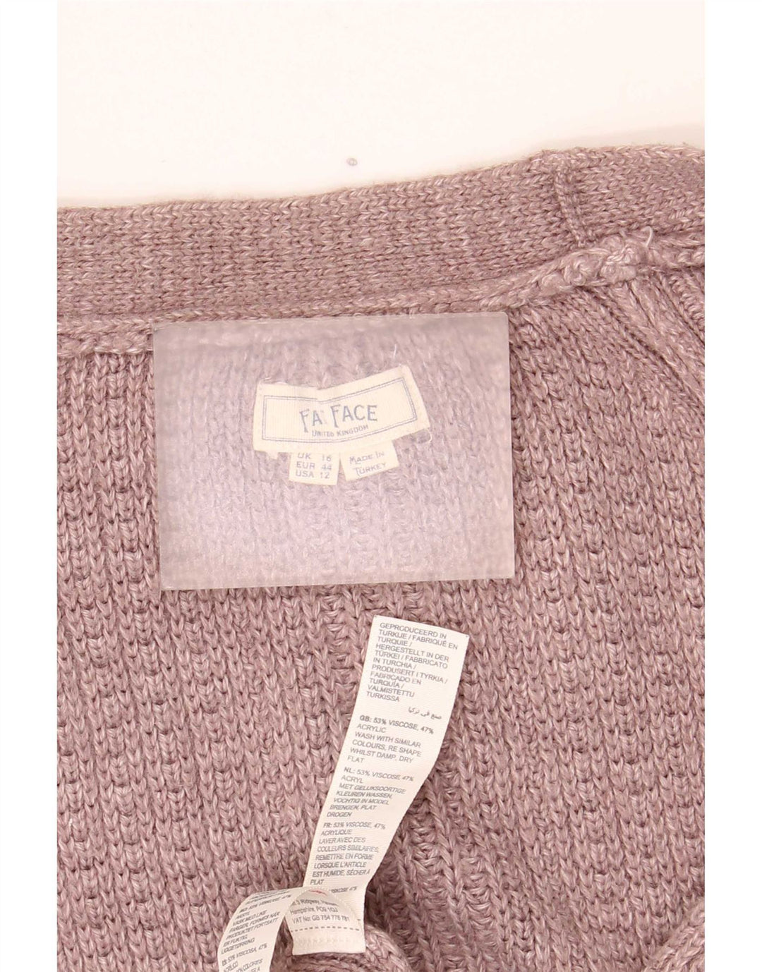 Fat Face Cardigan ouvert surdimensionné pour femme UK 16 Large Viscose Marron
