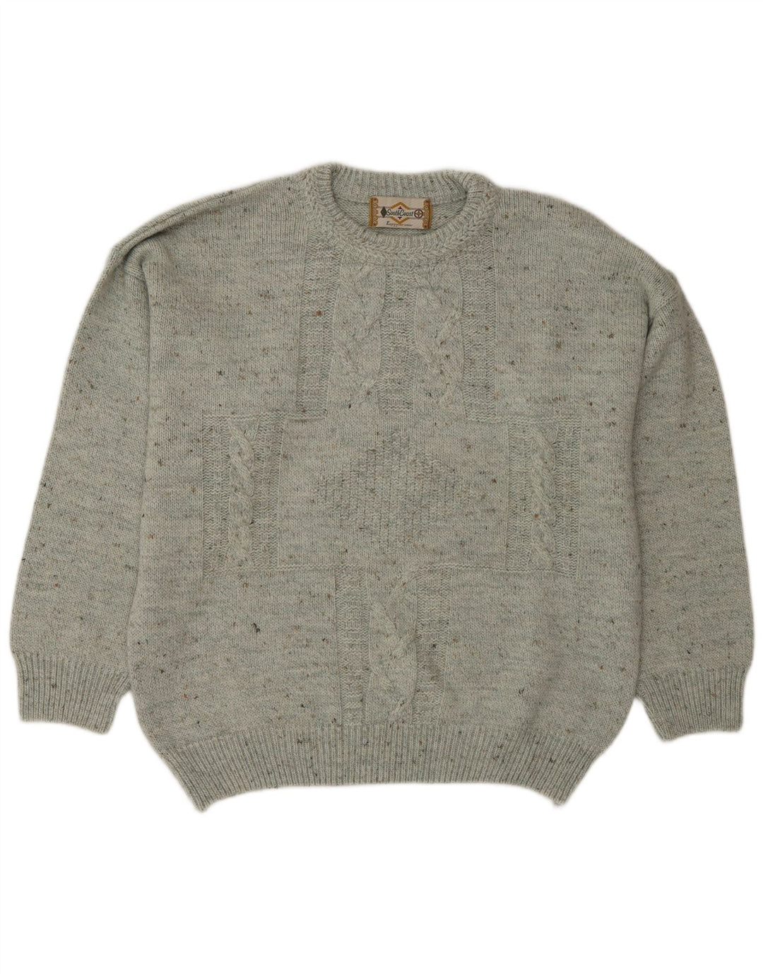 South Coast Pull ras du cou pour homme IT 52 Large Gris Moucheté