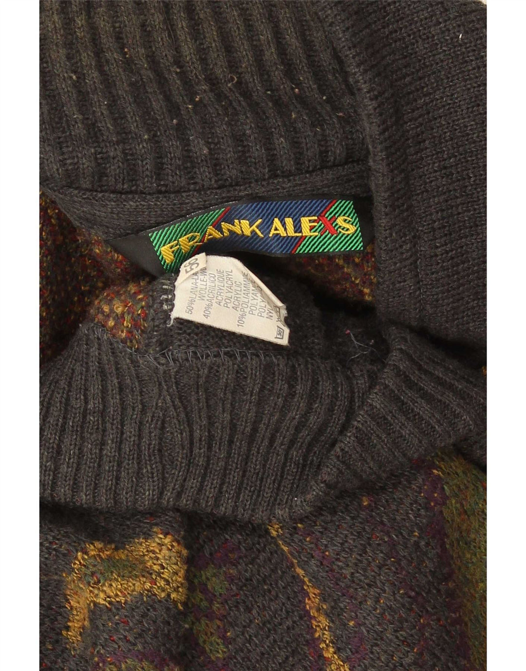 Frank Alexs Pull Cardigan Homme IT 56 2XL Multicolore Géométrique