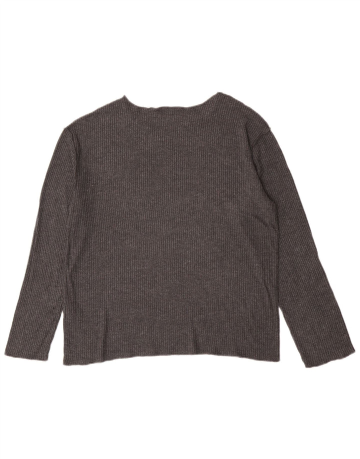 Zara Femme Top Manches Longues UK 10 Petit Gris