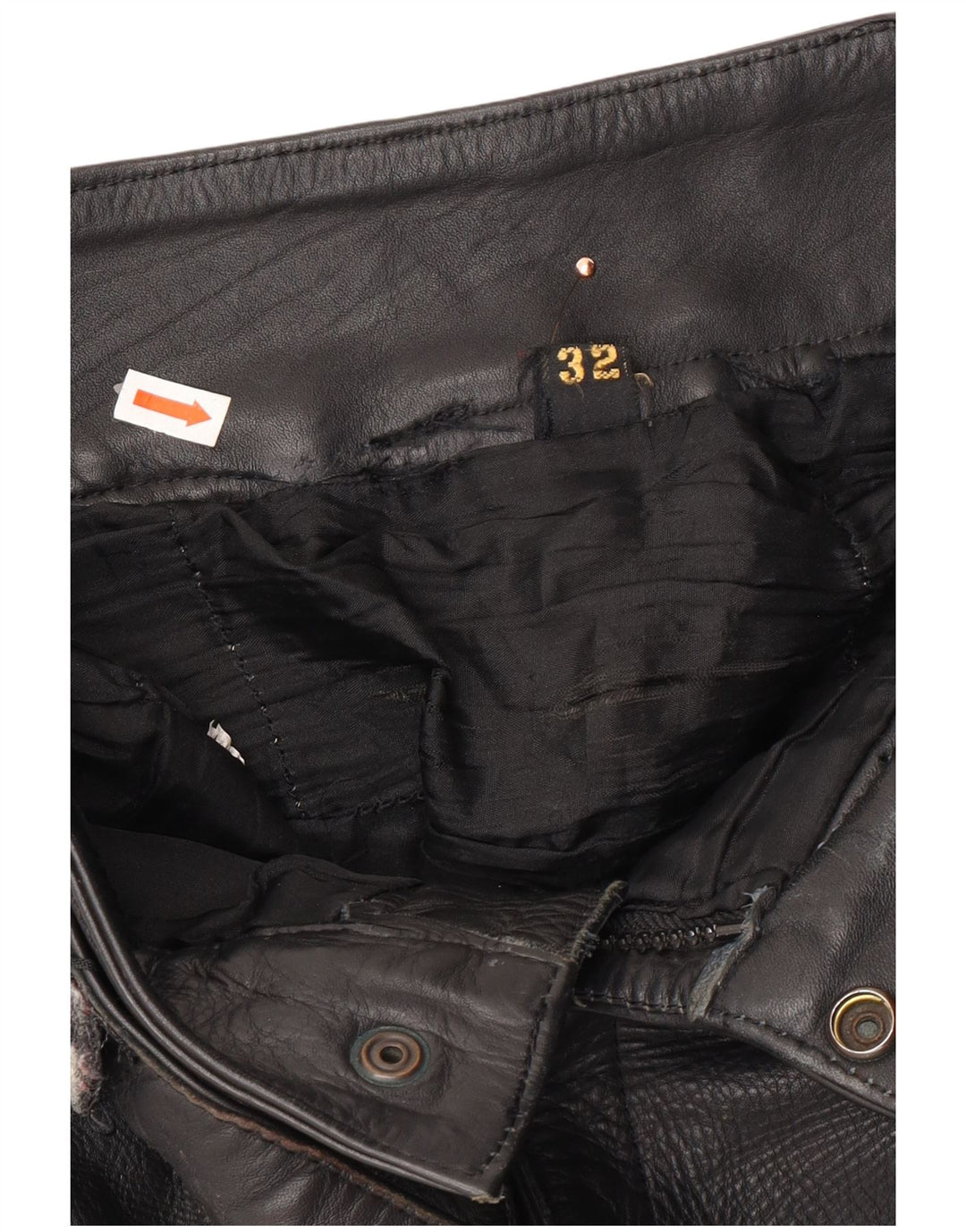 VINTAGE Pantalon motard en cuir pour homme W32 L23 Noir