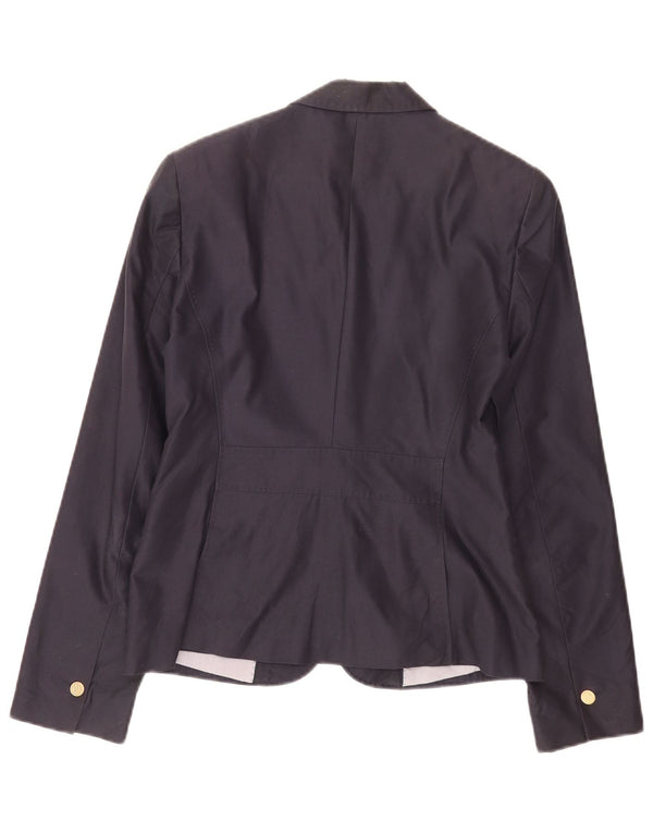 Massimo Dutti Veste Blazer 1 Bouton Femme EU 38 Petit Bleu Marine Coton