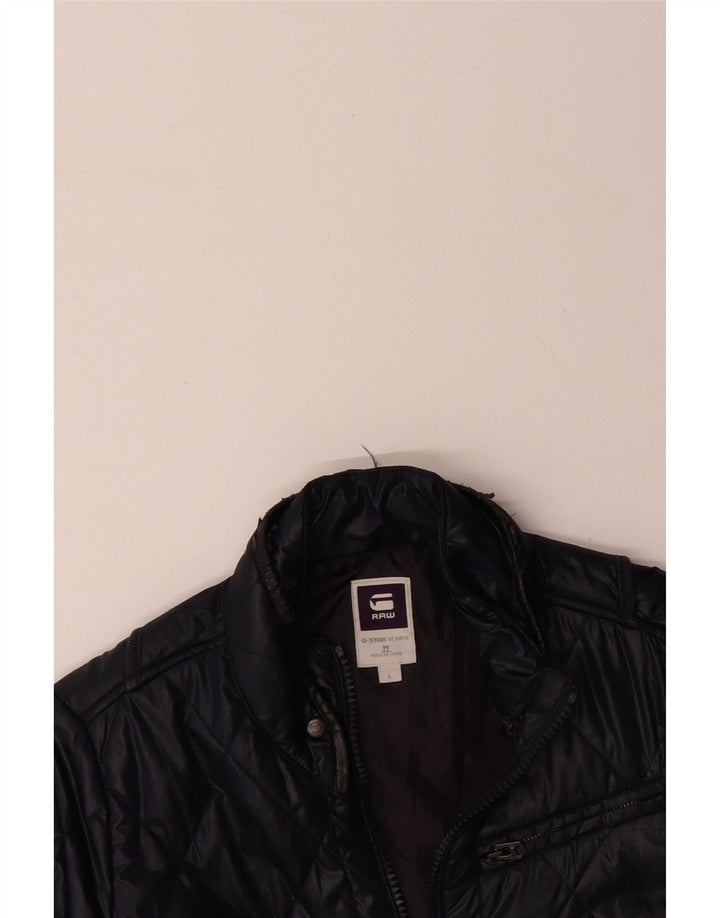 G-STAR Veste matelassée pour femme UK 16 Large Bleu Marine Polyester