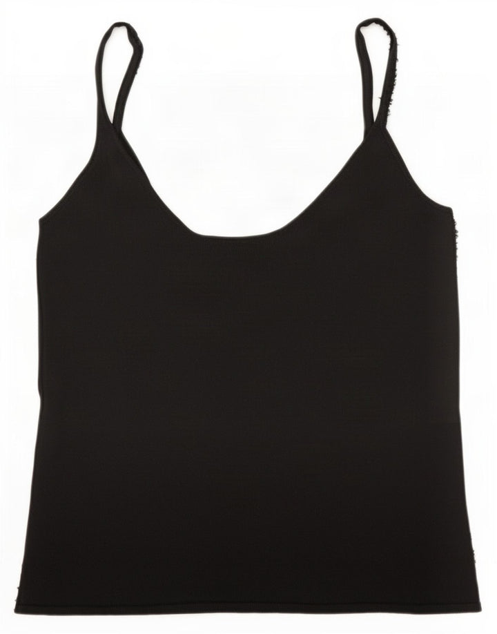 Zara Womens Cami Top UK 14 Large Rayonne Noire