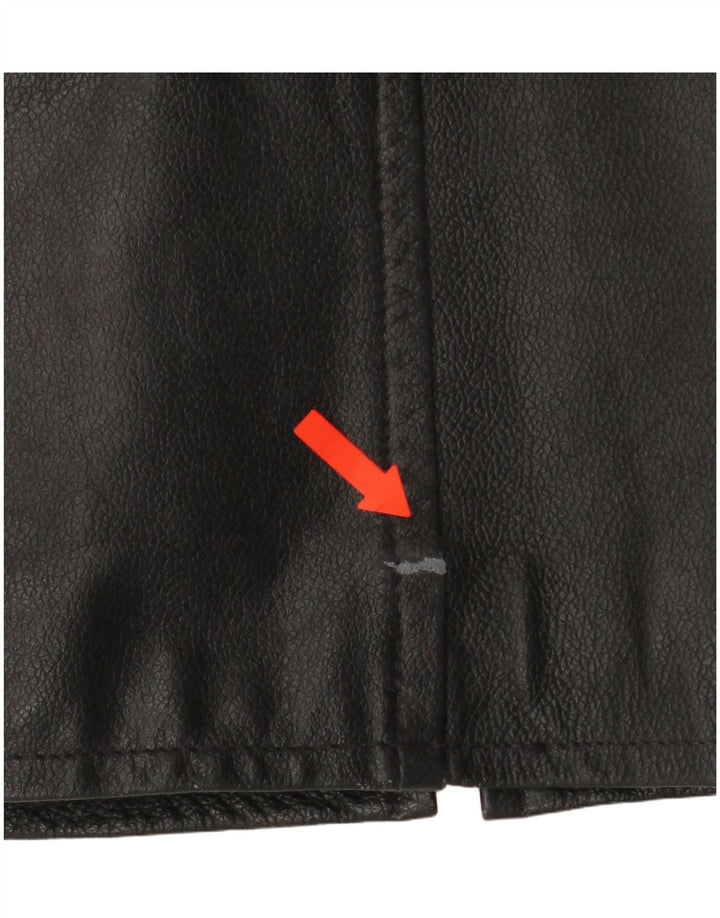 4 You Veste en cuir pour homme UK 38 Cuir noir moyen