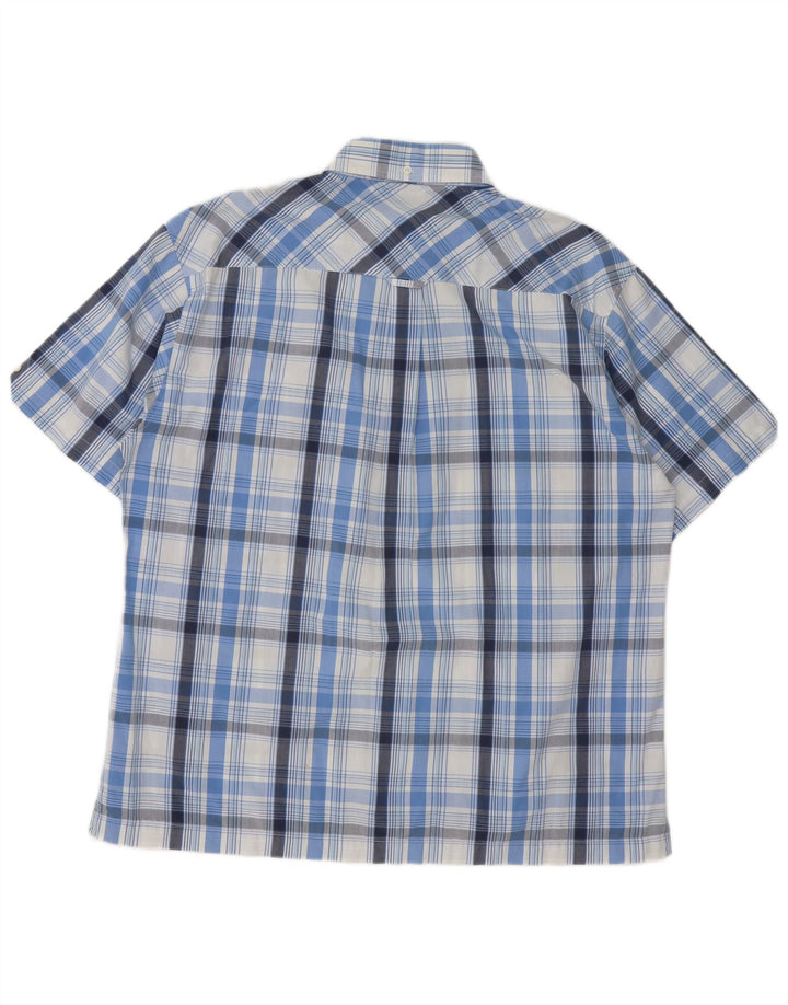 Ben Sherman Chemise à manches courtes pour homme en coton à carreaux bleus