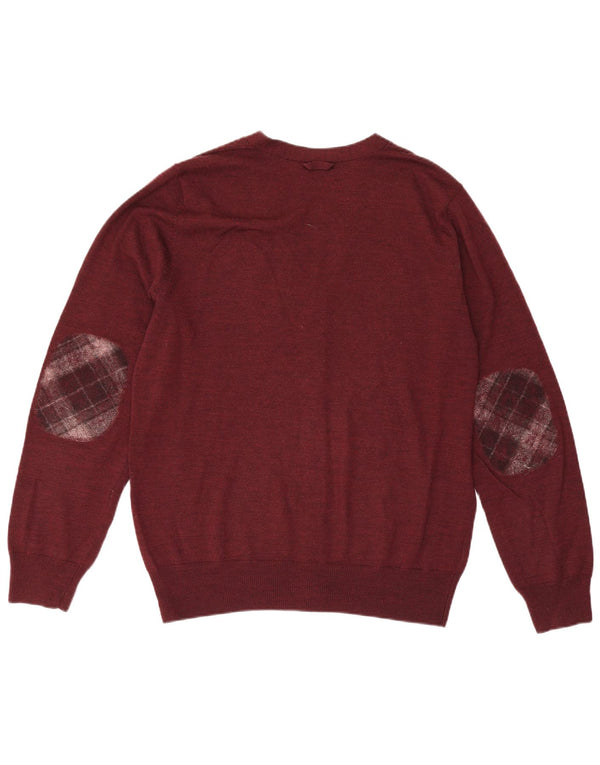 Fred Perry Cardigan pour homme en laine bordeaux moyen