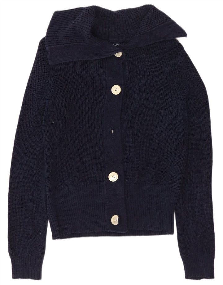 CHAPS Pull Cardigan Femme UK 10 Petit Coton Bleu Marine