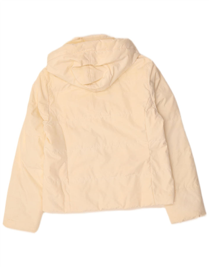 CHAMPION Veste matelassée à capuche pour femme UK 14 Medium Off White
