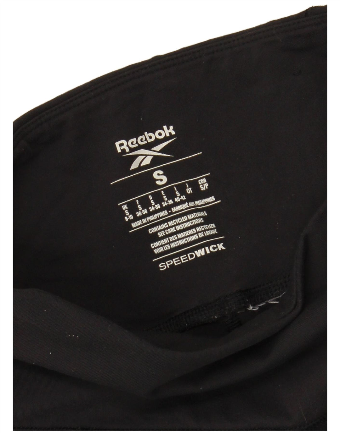 REEBOK Leggings Femme UK 8/10 Petit Noir