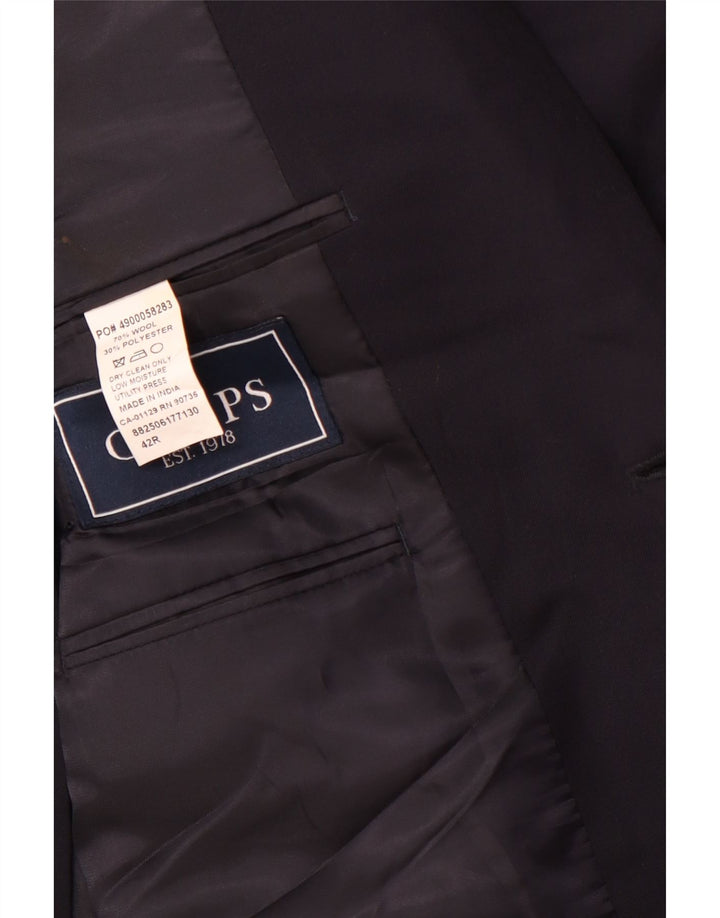 Chaps Veste blazer longue à 2 boutons pour homme UK 42 XL Bleu marine en laine