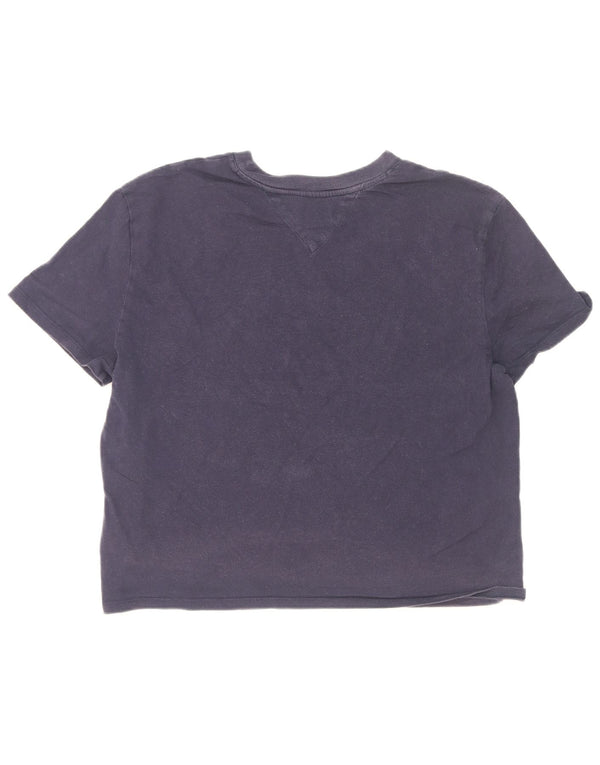 Tommy Hilfiger T-shirt court graphique pour femme UK 18 XL Bleu marine Coton