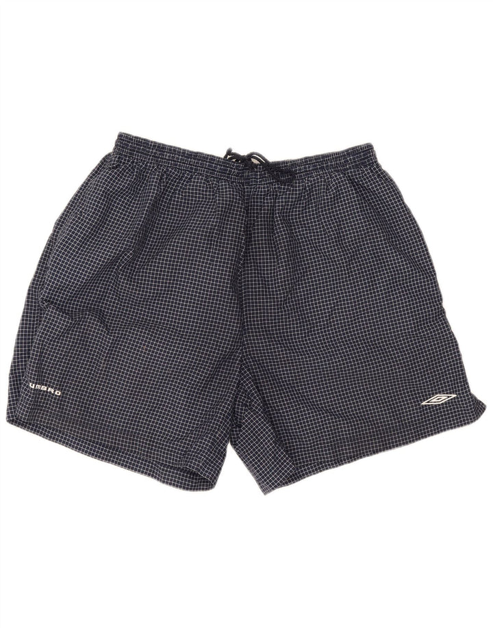 Umbro Short de Sport Homme 2XL Bleu Marine Check Nylon